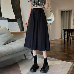 Women's Vintage Floral Midi Skirt – High Waist A-Line Pleated Skirt