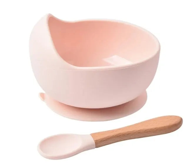 Silicone Suction Weaning Bowl and Spoon Set, 2 Piece