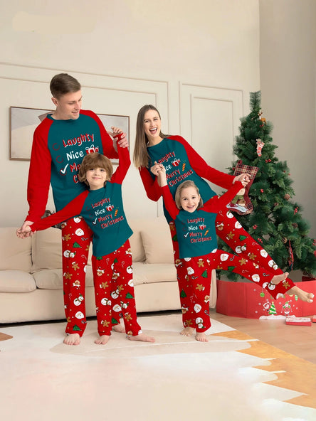 Festive Family Elk Pyjamas - Red & Green Plaid