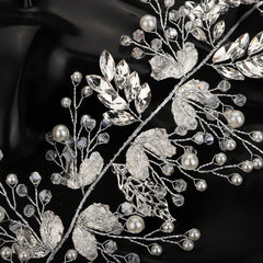 Enchanted Silver Blossom Bridal Headband