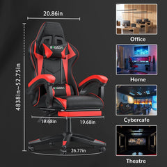 EliteGamer Ergonomic Gaming Chair – Reclining Chair with Footrest & Lumbar Support