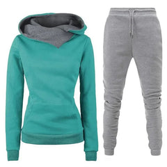 Women's Fleece-Lined Tracksuit – Hooded Sweatshirt & Joggers Set