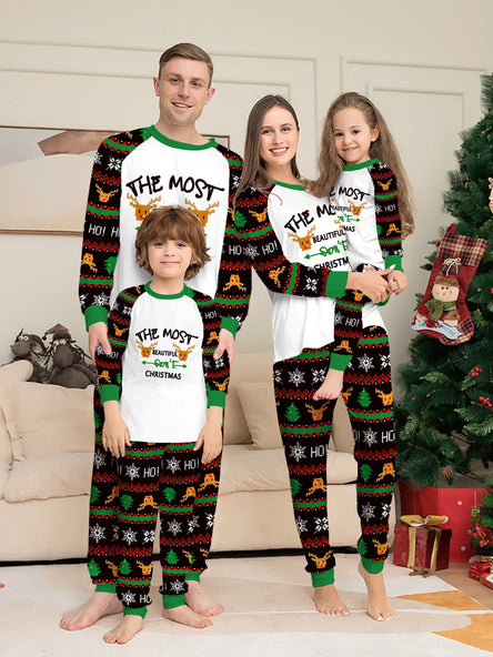 Festive Family Pyjama Set with Fun Holiday Prints