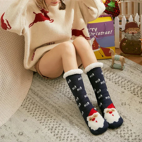 Women's Christmas fluffy slipper socks, photo 1