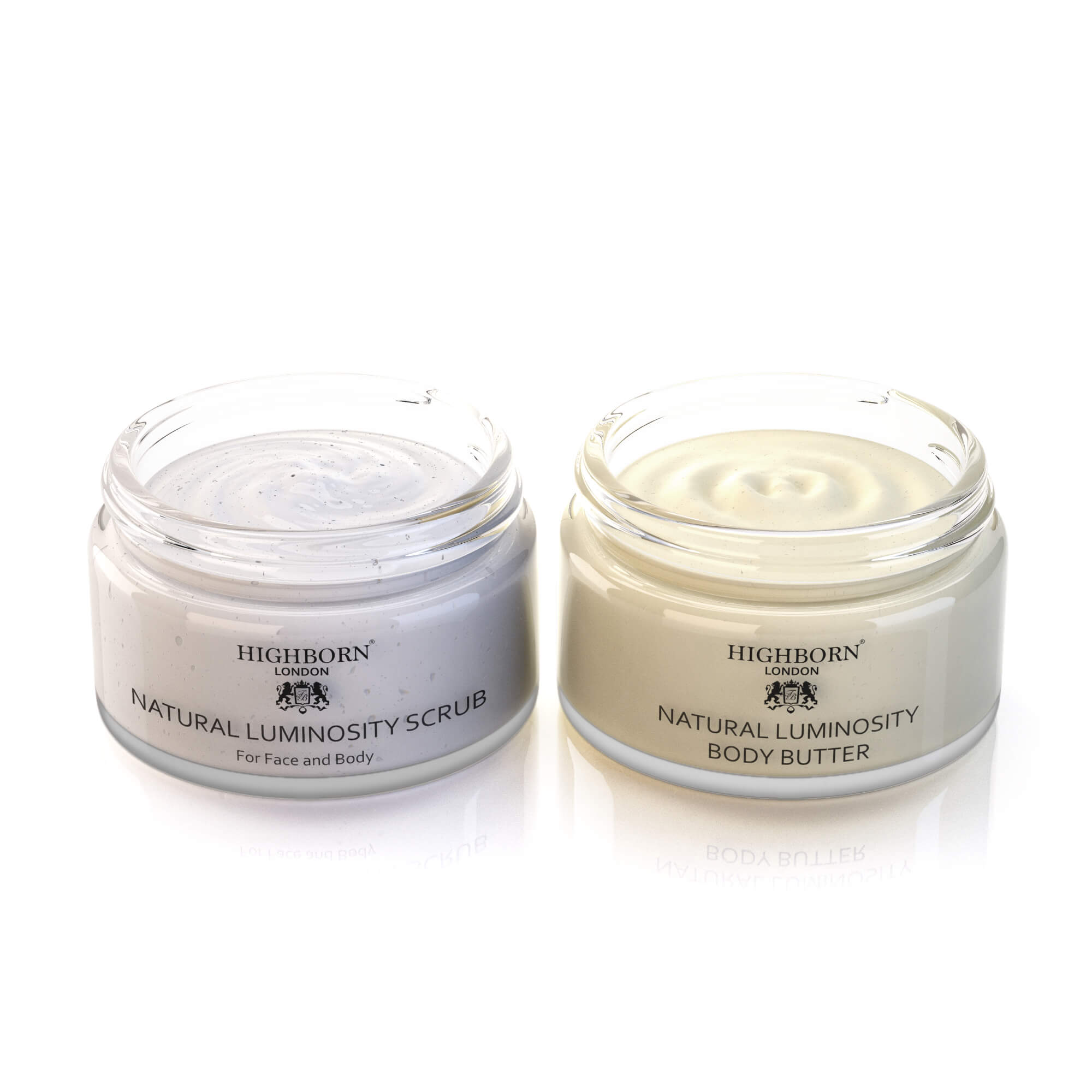 Scrub and Glow Set – Natural Luminosity Body Scrub & Body Butter, 220ml Each