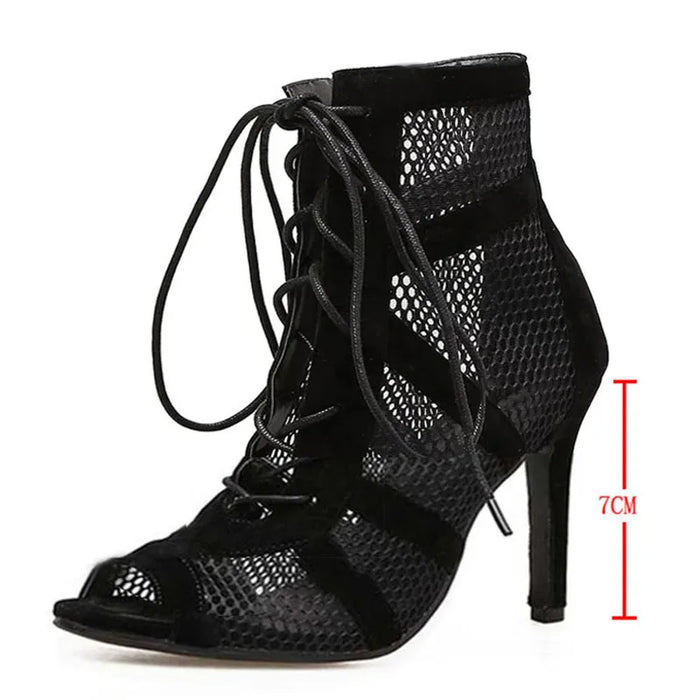 Elegance in Lace: Open Toe Heels, image 2