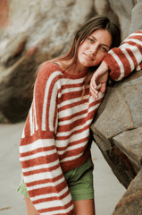 Sisstrevolution Women's Ocean Shores Striped Jumper, Cropped Fit
