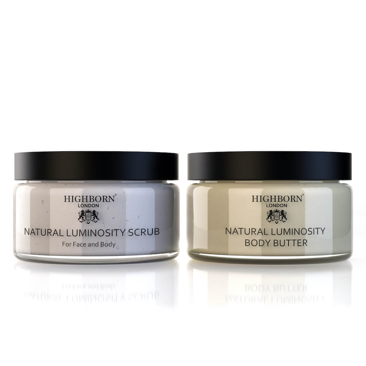 Scrub and Glow Set – Natural Luminosity Body Scrub & Body Butter, 220ml Each