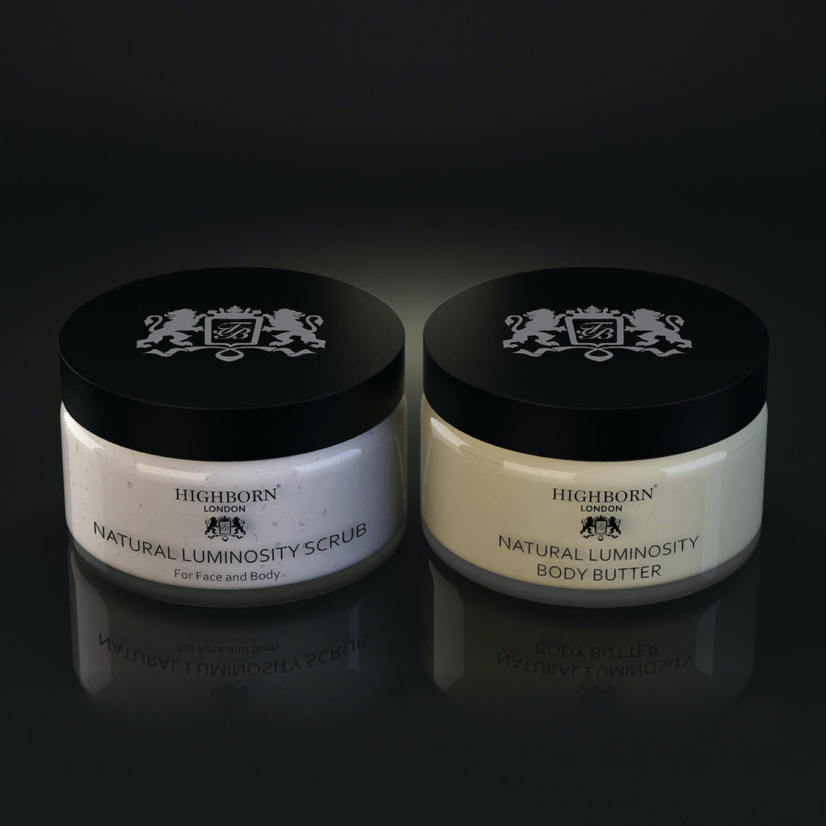 Scrub and Glow Set – Natural Luminosity Body Scrub & Body Butter, 220ml Each