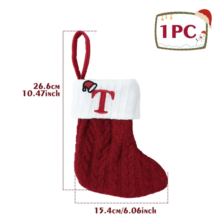 Mini Knitted Letter Stocking Decoration