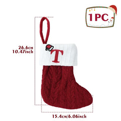 Mini Knitted Letter Stocking Decoration