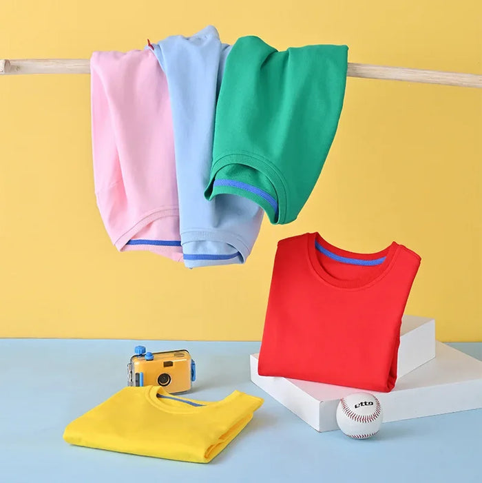 Kids' Cotton Crew Neck Sweatshirt, 10 Colours, alternative view