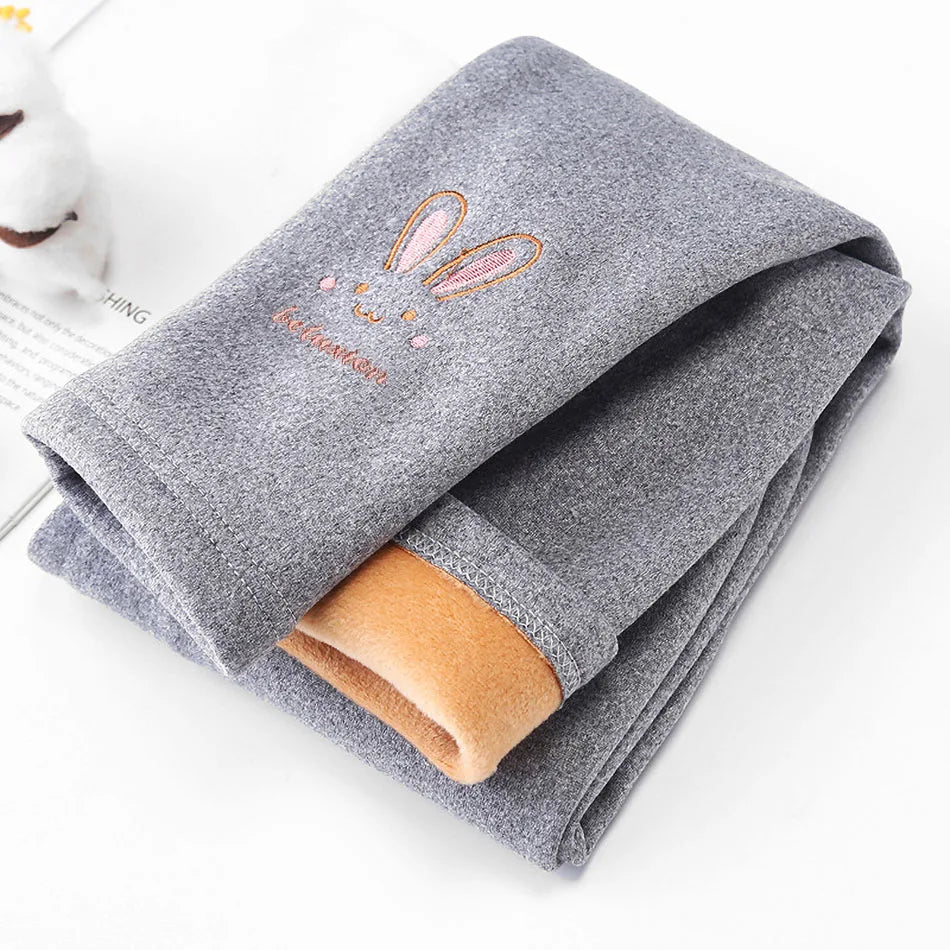 Girls' Fleece Lined Bunny Leggings