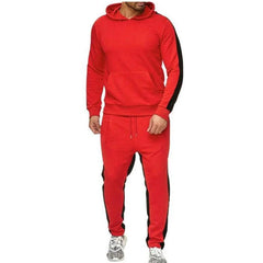 Men’s Printed Tracksuit Set – Hooded Sweatshirt & Jogger Pants 2-Piece Sportswear