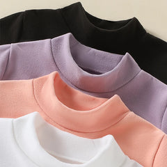 Kids' Brushed Mock Neck Top, Single or 3-Pack