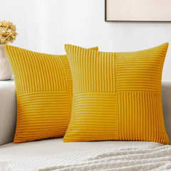 Corduroy Patchwork Cushion Cover