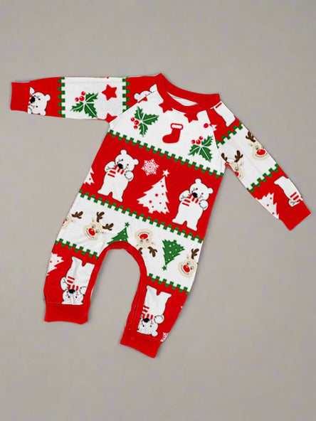 Festive Family Pyjama Set with Reindeer & Polar Bear Prints