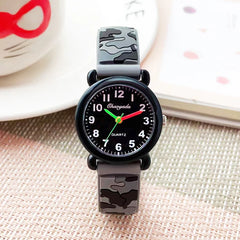 Kids' Camouflage Silicone Strap Quartz Watch