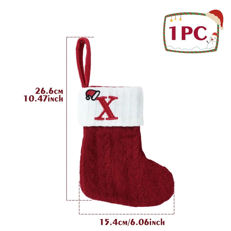 Mini Knitted Letter Stocking Decoration