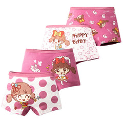 Girls' Cotton Boxer Briefs, Pack of 4