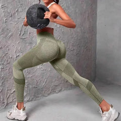 High-Waisted Booty-Lifting Leggings – Striped Mesh Gym & Running Tights