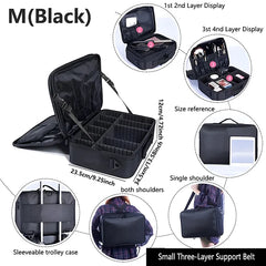 Large Makeup Case with Adjustable Dividers