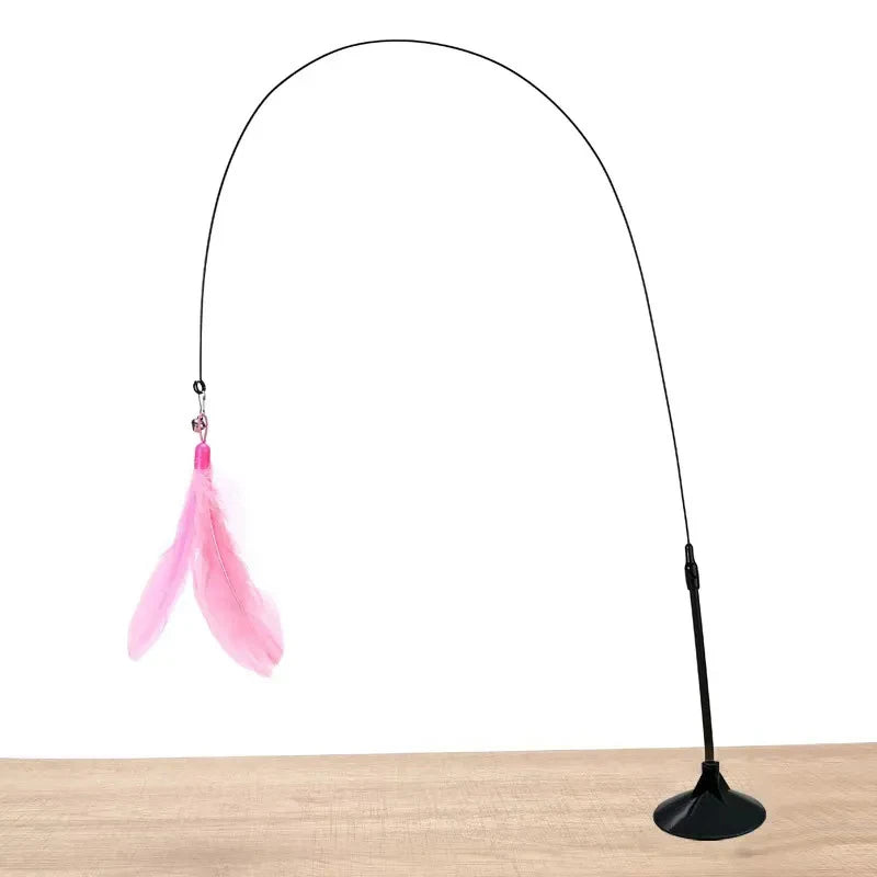 Feather Cat Wand with Suction Base