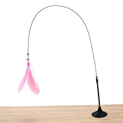 Feather Cat Wand with Suction Base