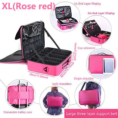 Large Makeup Case with Adjustable Dividers