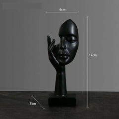 Abstract Mask Resin Statue – Modern Home & Office Decor