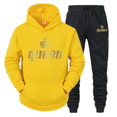 King & Queen Couple Tracksuit – Matching Hoodie & Joggers Set