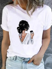 Trendy Graphic Print T-Shirt – Casual Short Sleeve Women’s Tee