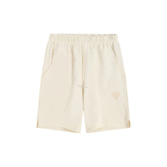 Men’s Designer Heart-Print Jogger Shorts – Hip Hop Casual Streetwear
