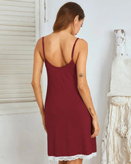 Lace V-Neck Suspender Nightdress