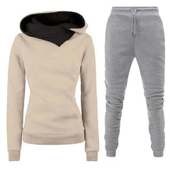 Women's Fleece-Lined Tracksuit – Hooded Sweatshirt & Joggers Set