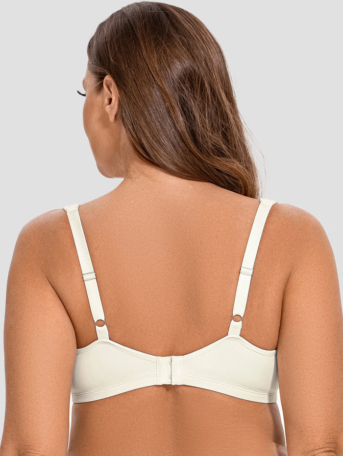 MELENECA Women’s Seamless Minimizer Bra, Unlined, Comfortable & Plus Size Support, image 2
