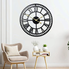 Modern 3D Metal Wall Clock – Silent Nordic Roman Numeral Clock for Home & Office
