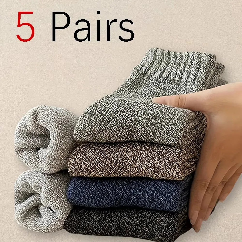 Thick Terry Winter Socks, 5 Pairs