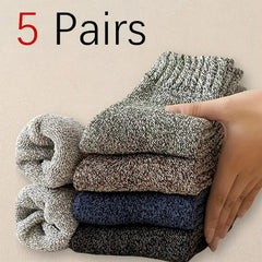 Thick Terry Winter Socks, 5 Pairs