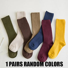 Women's Ribbed Crew Socks