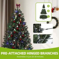 Radiant Glow Pre-Lit Christmas Tree - 6ft tall and 880 Branch Tips with 250 Warm Lights