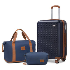 Kono Lightweight Carry-On Suitcase – 3-Piece Travel Set with TSA Lock
