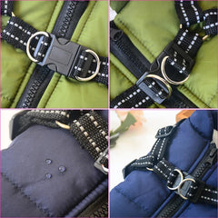 Waterproof Dog Coat with Built-In Harness, S to 4XL