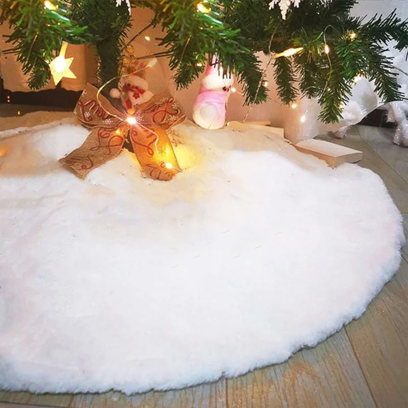 White Faux Fur Christmas Tree Skirt, 78, 90 or 122cm