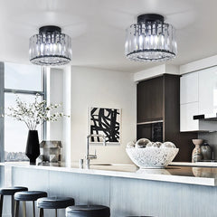 Minimalist Square Crystal LED Ceiling Light – Modern Flush Mount Chandelier