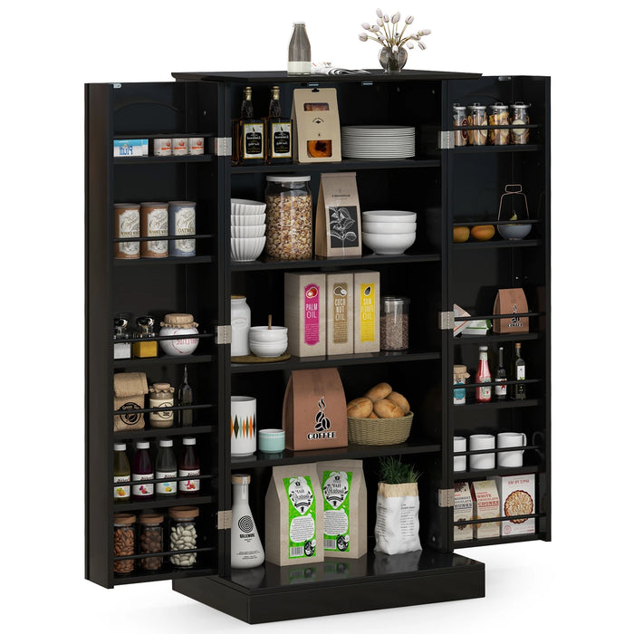 GOFLAME Buffet Sideboard, Pantry Cabinet with Adjustable Shelves & Safety Features