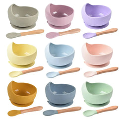 Silicone Suction Weaning Bowl and Spoon Set, 2 Piece