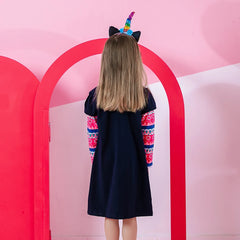 Girls' Christmas Unicorn Snowflake Dress