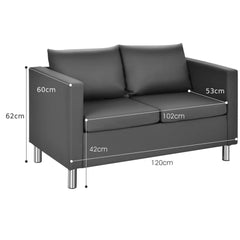 GOFLAME Modern PU Leather Loveseat – Stylish 2-Seater Sofa with Soft Cushion