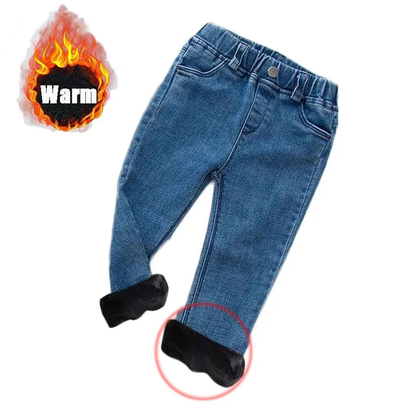 Kids' Fleece Lined Warm Jeans